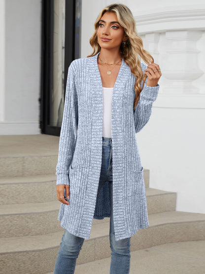 Open Front Long Sleeve Cardigan