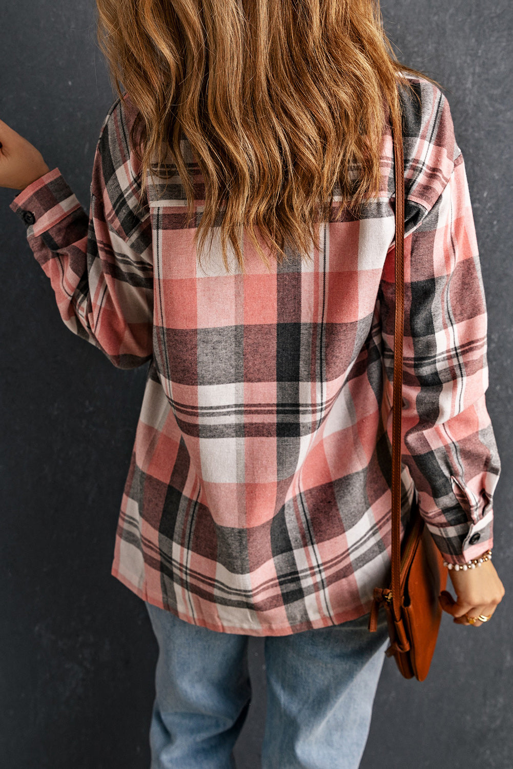 Oversized Plaid Shirt Jacket