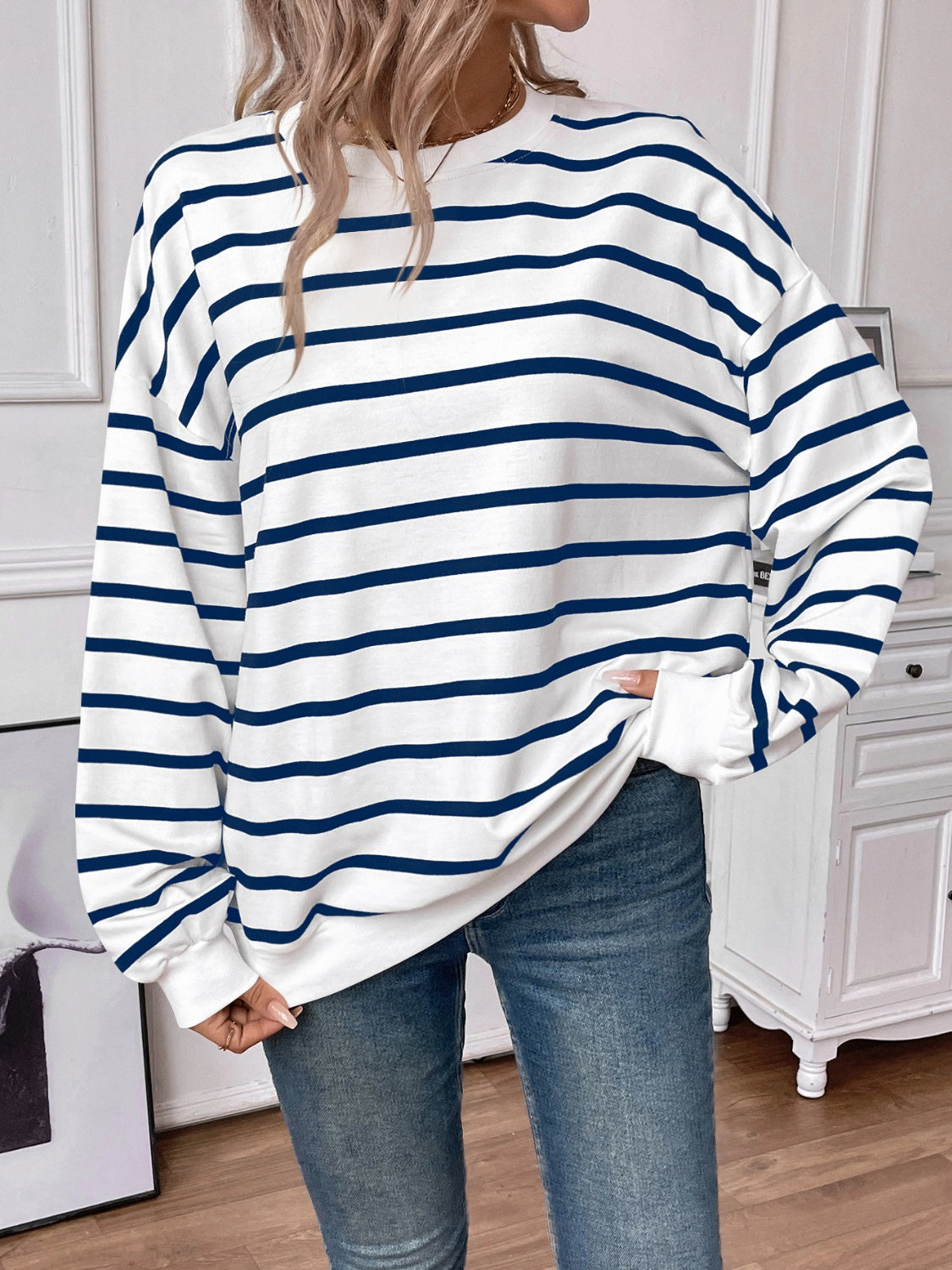 Striped Long Sleeve Sweatshirt