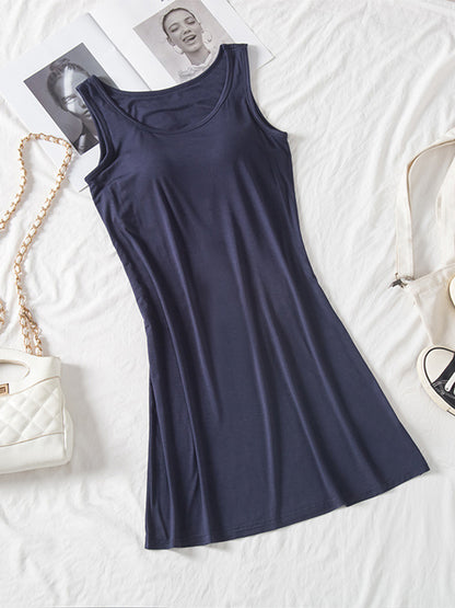 Breezy Tank Dress with Built-in Bra Dark Navy