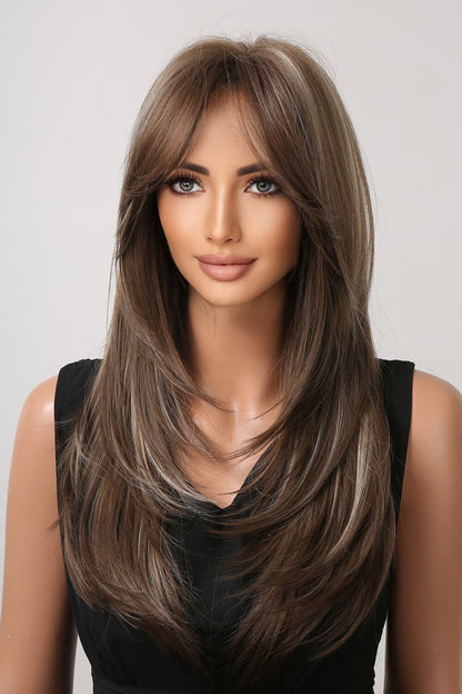 22" Long Straight Full Machine Wig (Synthetic Heat Resistant)