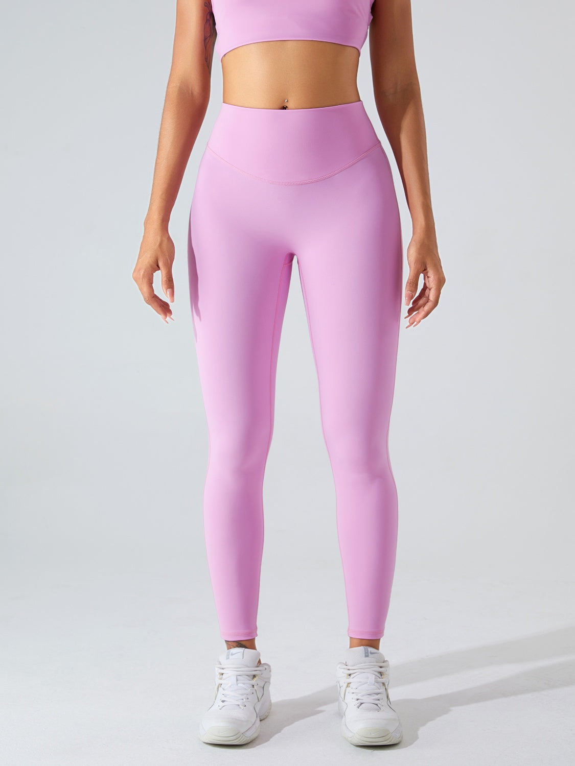 High Waist Wide Waistband Active Leggings Pink