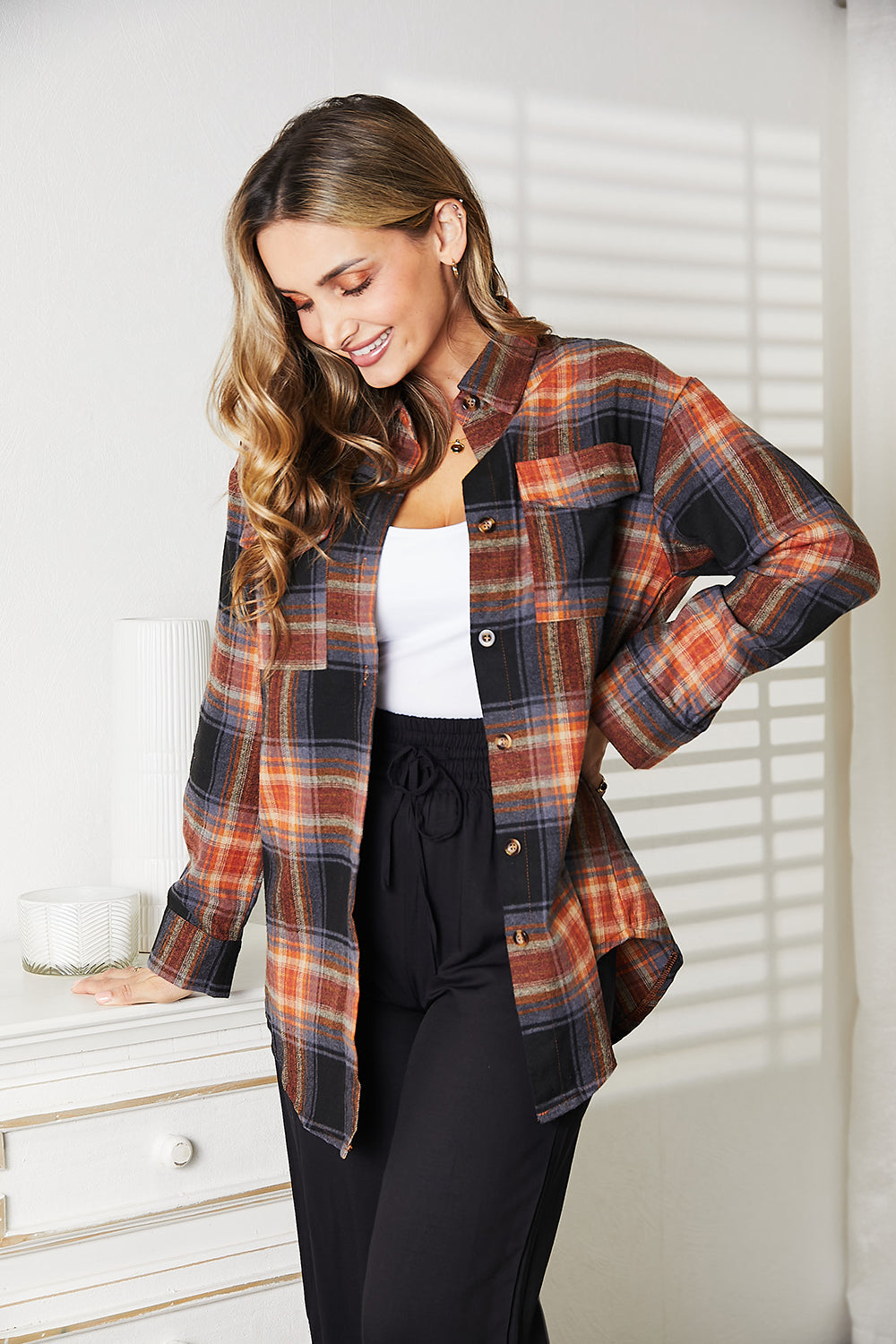 Oversized Plaid Shirt Women