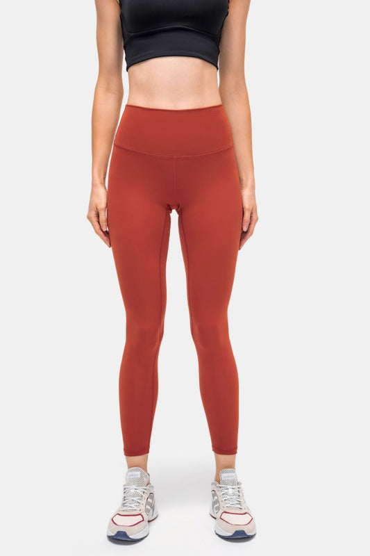 Invisible Pocket Sports Leggings Brick Red
