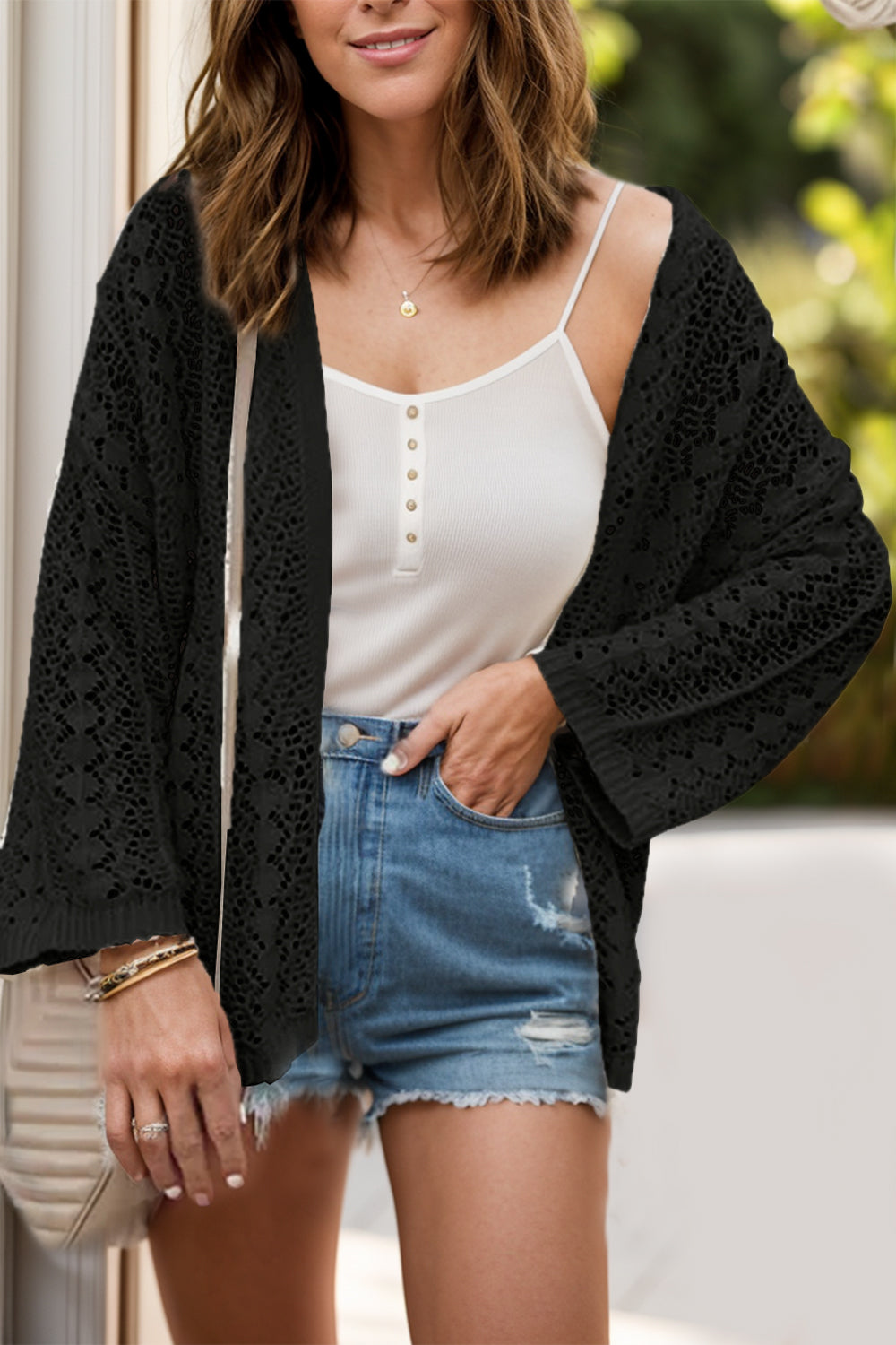 Women's Lace-Look Cardigan