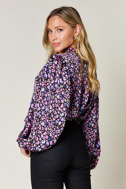 Opaque Printed Long Sleeve Top