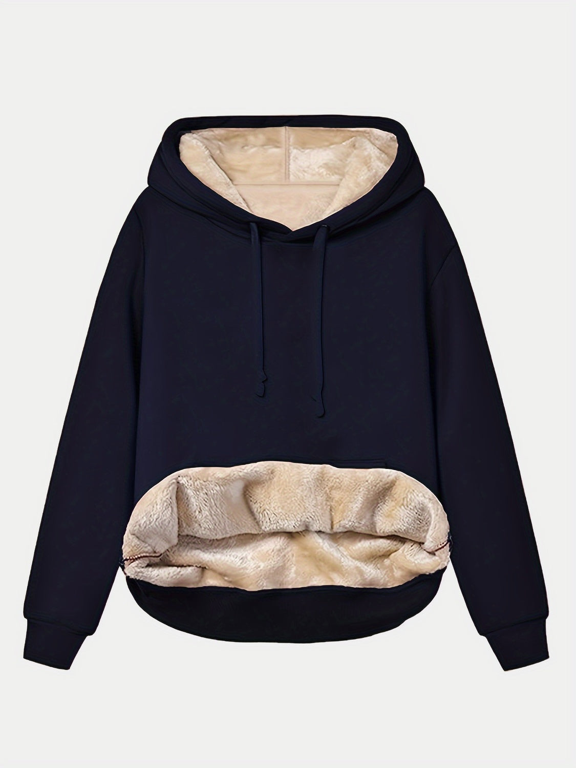 Drawstring Long Sleeve Hoodie with Kangaroo Pocket