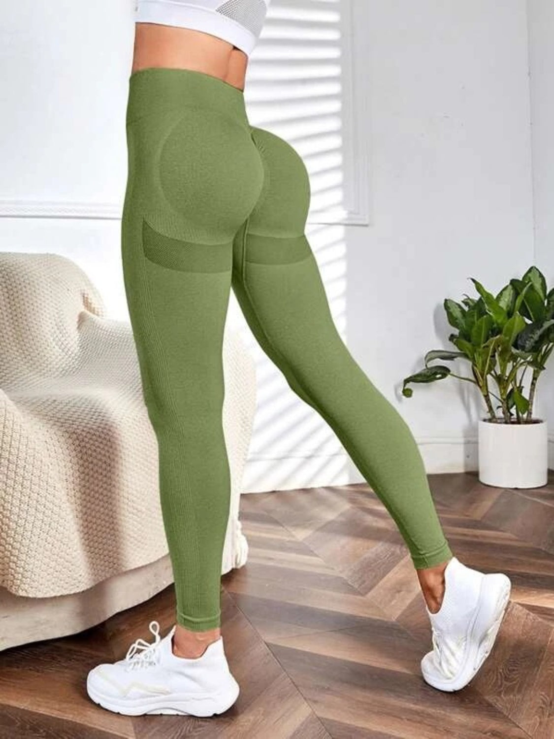 High Waist Active Pants Matcha Green