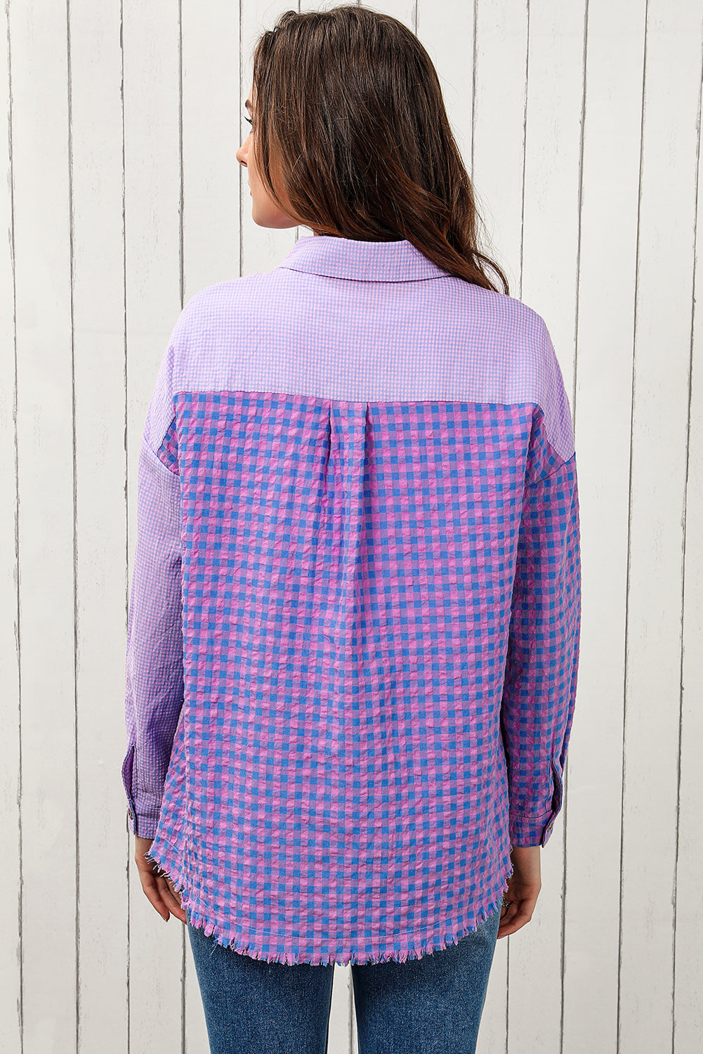 Back-to-School Plaid Longline Shirt