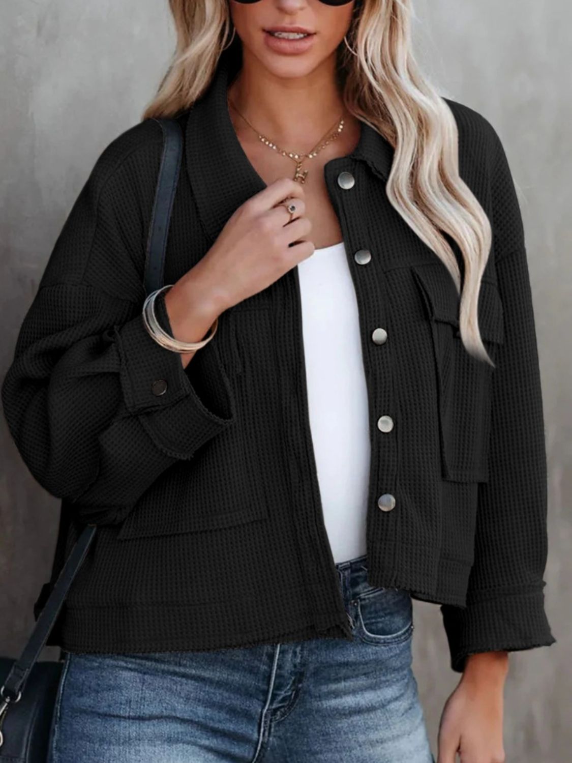 Women's Button-Up Long Sleeve Jacket