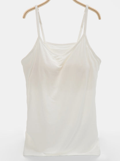 Scoop Neck Adjustable Strap Cami Ivory