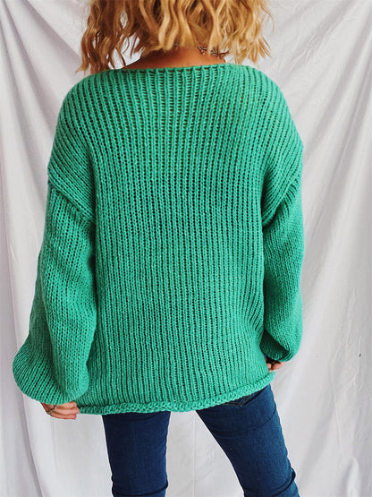 Boat Neck Dropped Shoulder Sweater