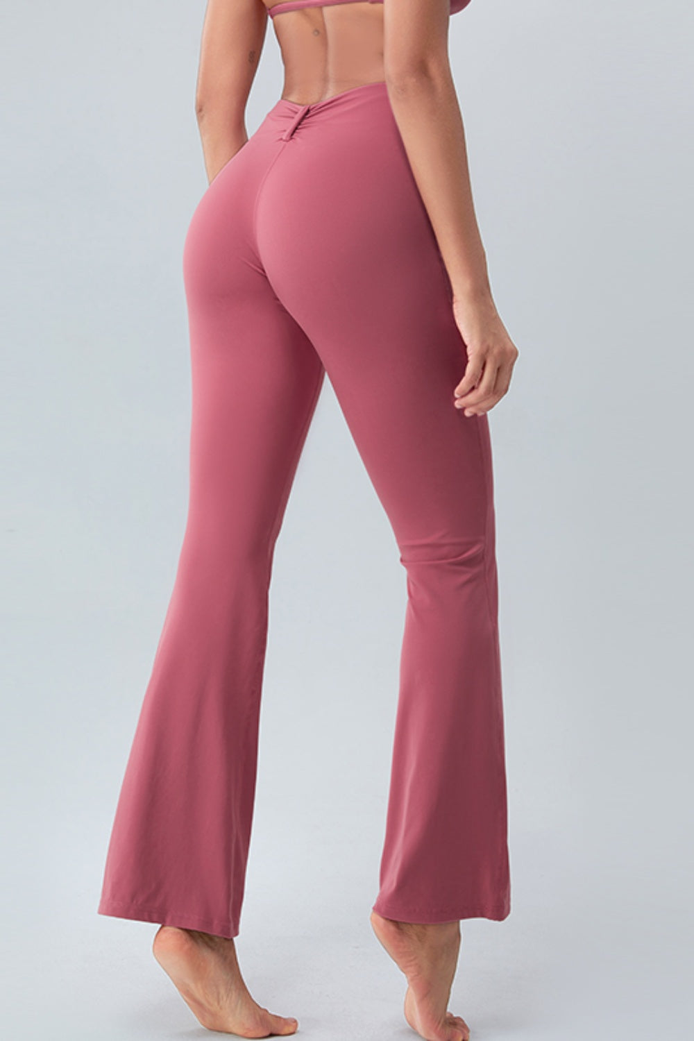 Ruched High Waist Active Pants Dusty Pink