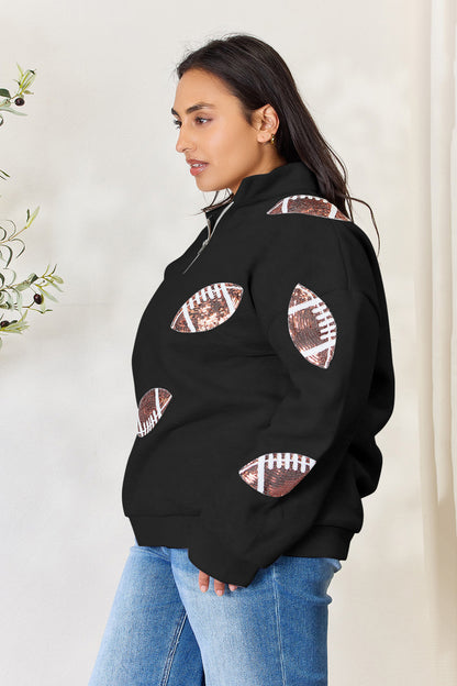 Back-to-School Sequin Football Sweatshirt