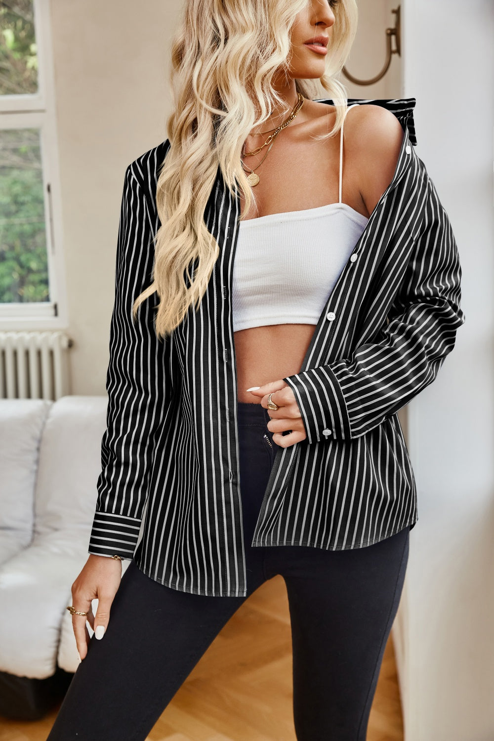 Striped Button-Down Shirt