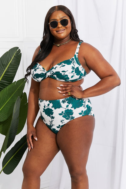 Forest Green High-Waisted Twist Bikini