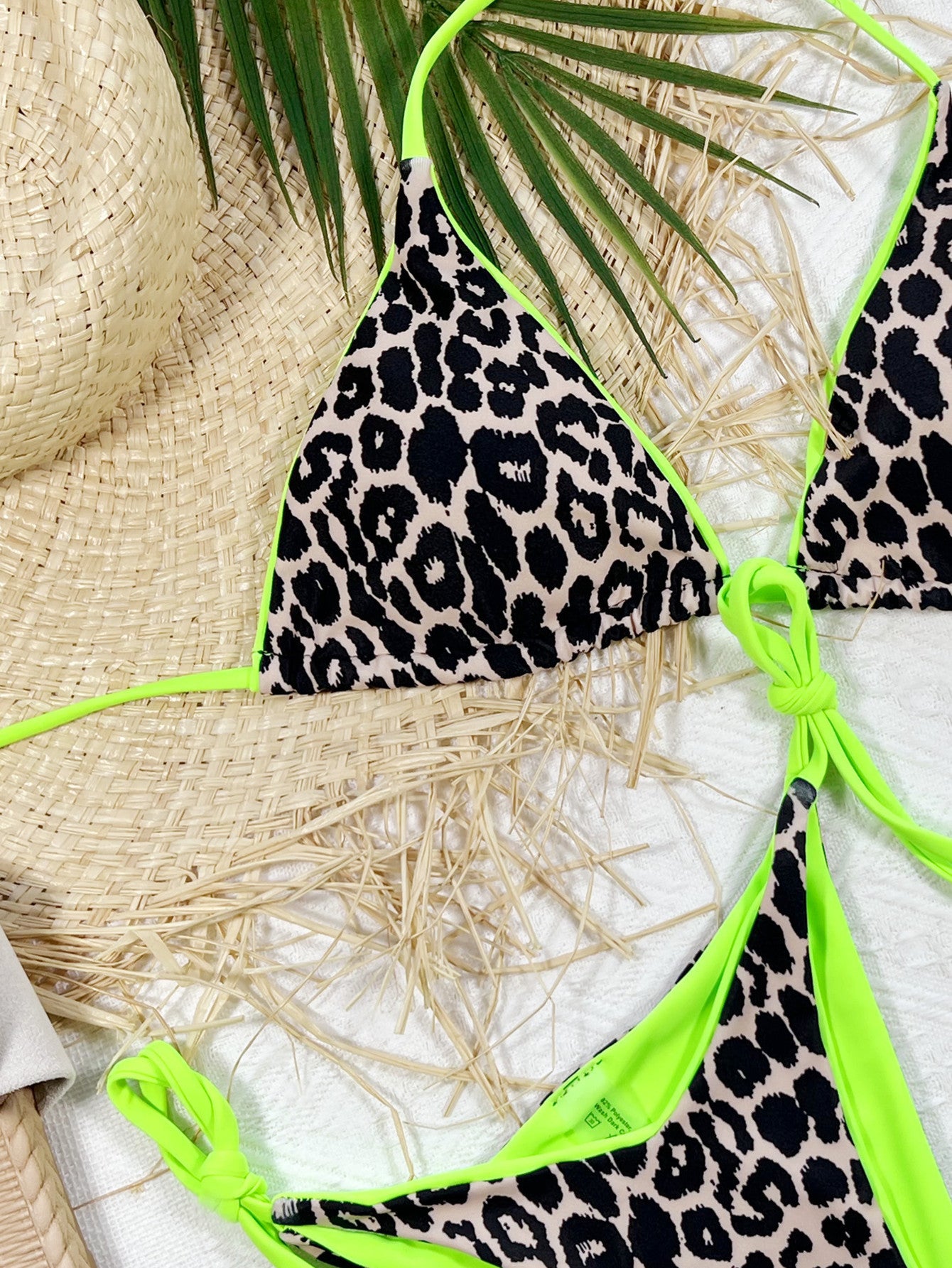 Leopard Print Tie Side Bikini Set