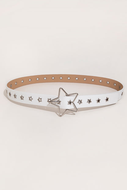 PU Leather Star Shape Buckle Belt