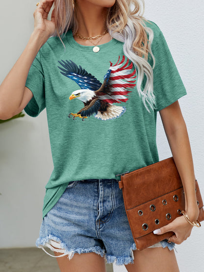 US Flag Eagle Graphic Tee Gum Leaf