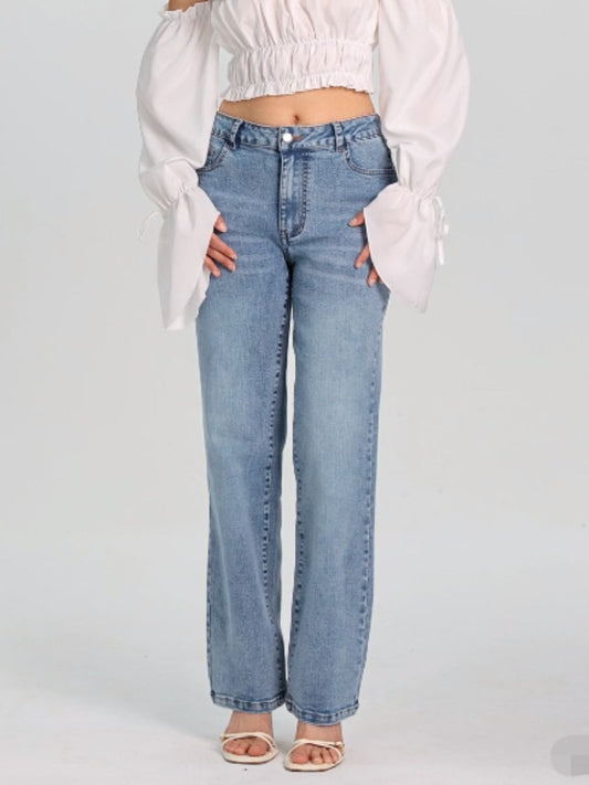 Straight Jeans with Pockets Light