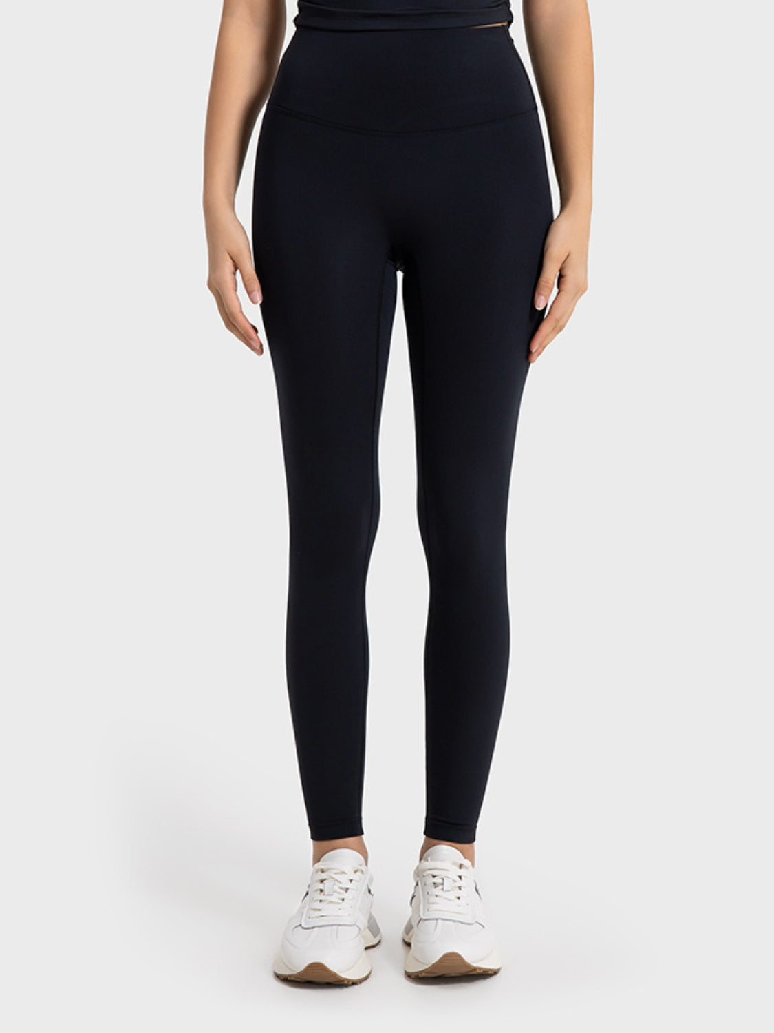 Wide Waistband Sports Leggings Black