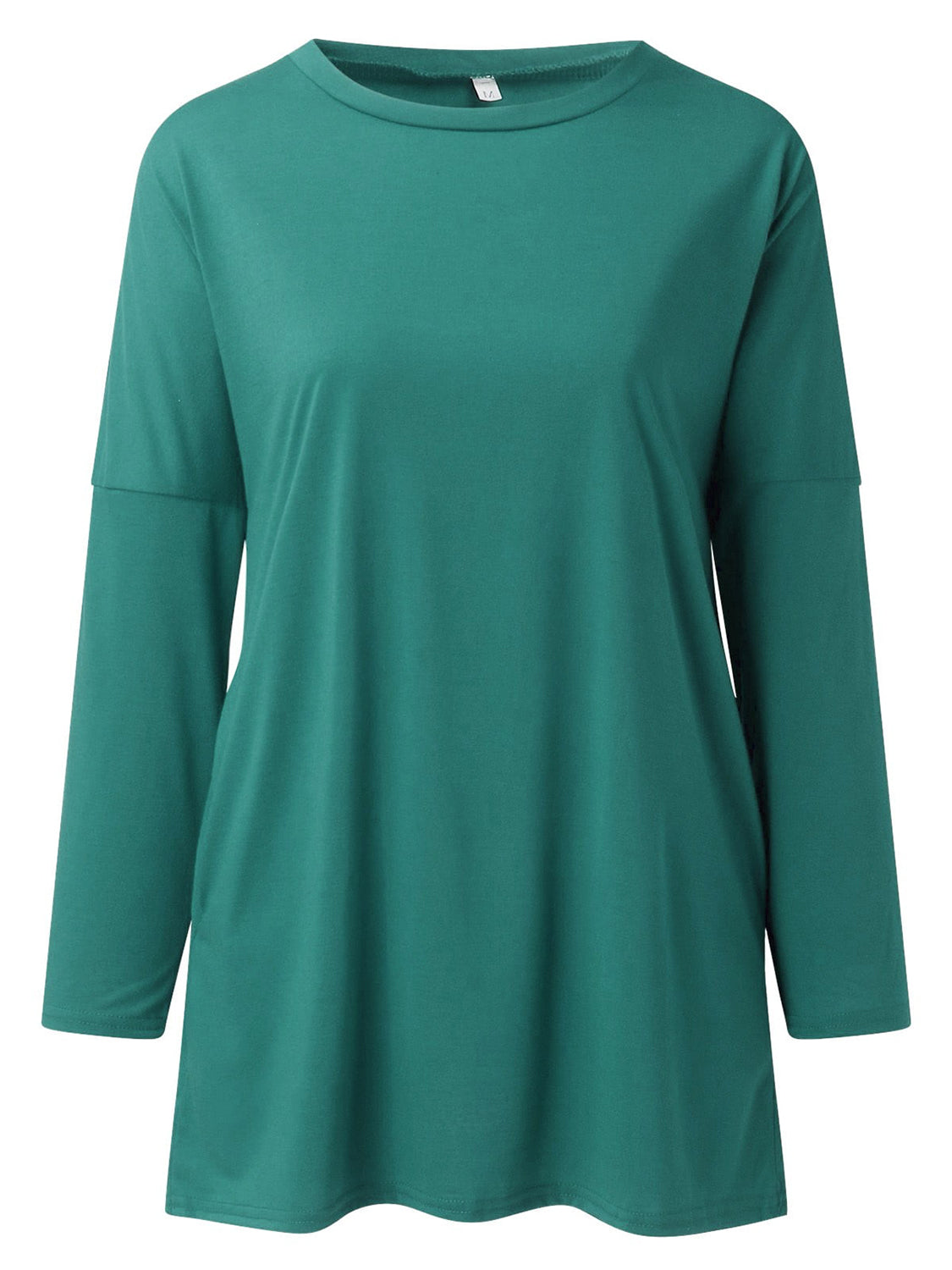 Full Size Round Neck Long Sleeve T-Shirt Teal