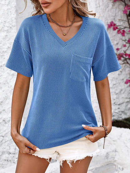 Relaxed V-Neck Pocket Tee