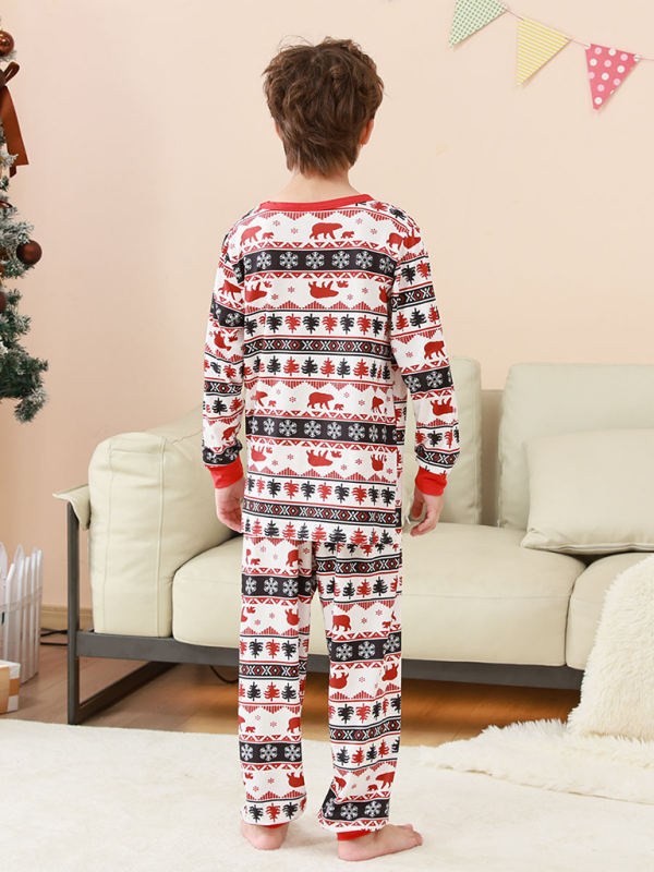 Christmas Loungewear Parent-Child Set Plaid Patchwork Printed Loungewear