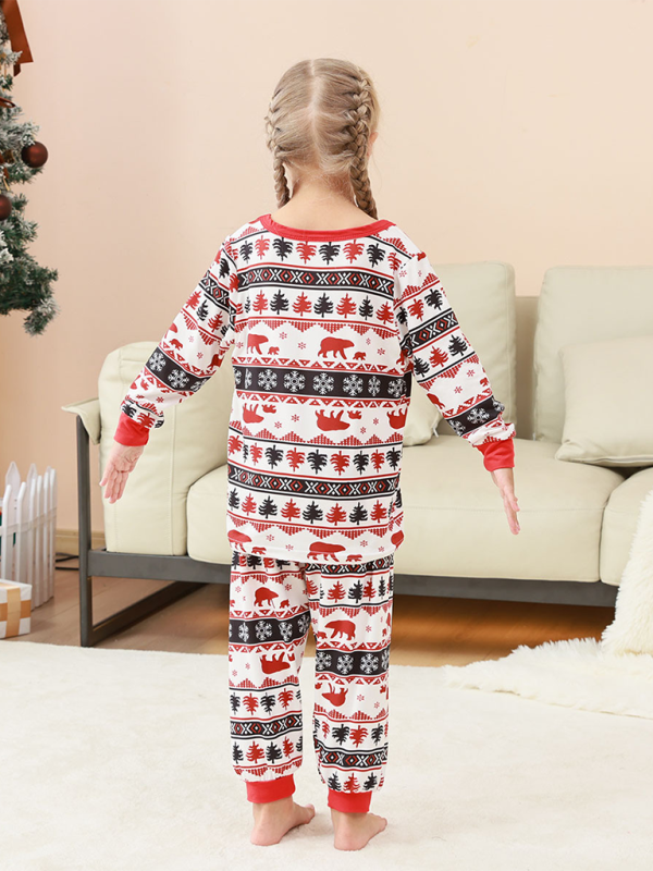 Christmas Loungewear Parent-Child Set Plaid Patchwork Printed Loungewear