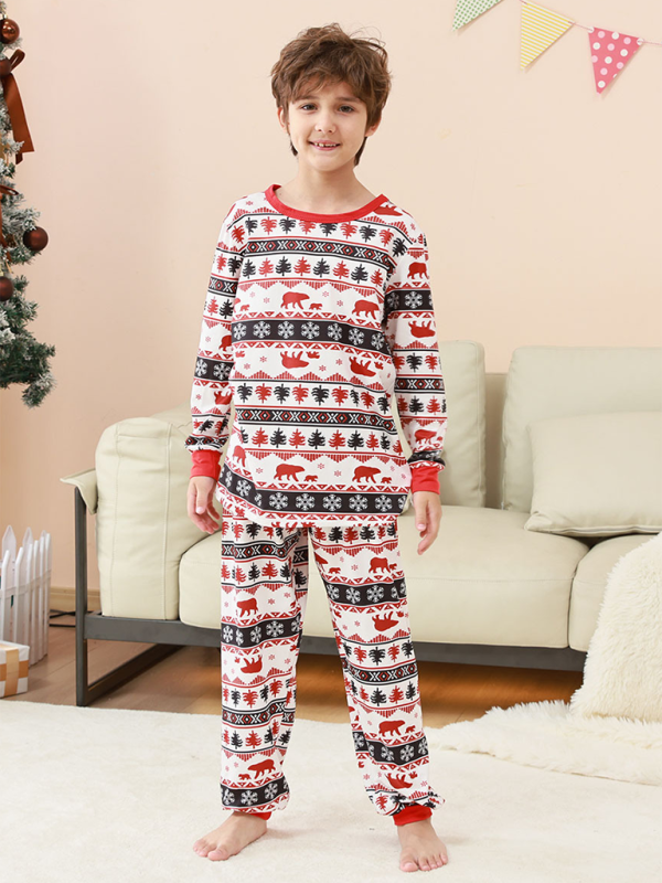 Christmas Loungewear Parent-Child Set Plaid Patchwork Printed Loungewear