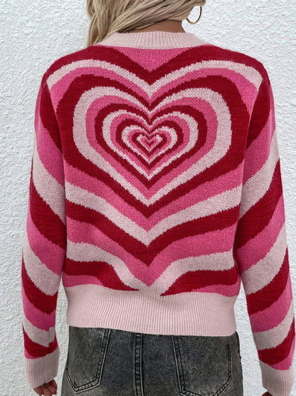 Women'S Round Neck Love Pullover Sweater