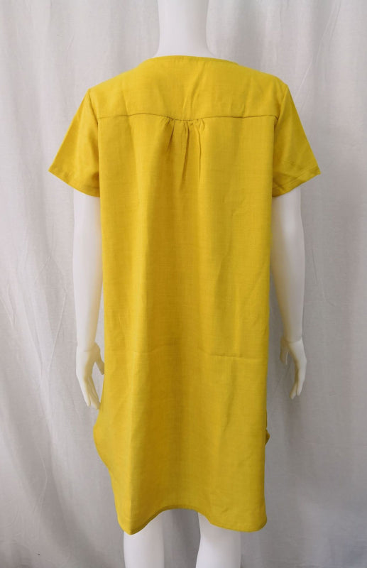 St. Patricks Day - Flowy V-Neck Dress with Rolled Sleeves