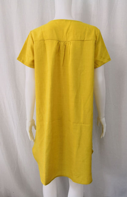 St. Patricks Day - Flowy V-Neck Dress with Rolled Sleeves