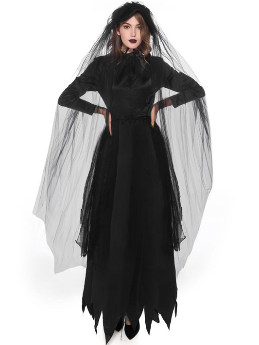 Women's Vampire Bride Grim Reaper Halloween Costume Black