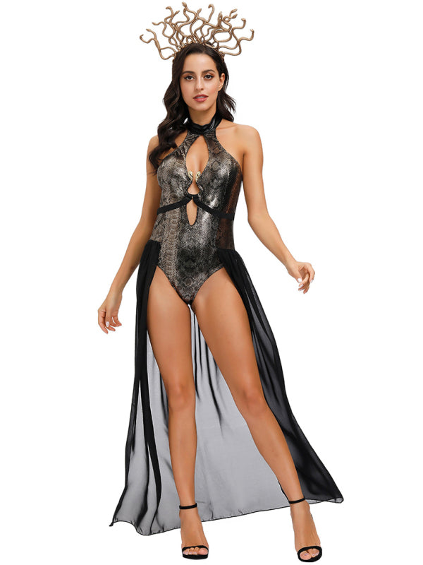 Halloween Hydra Witch Roman Girl Costume Black