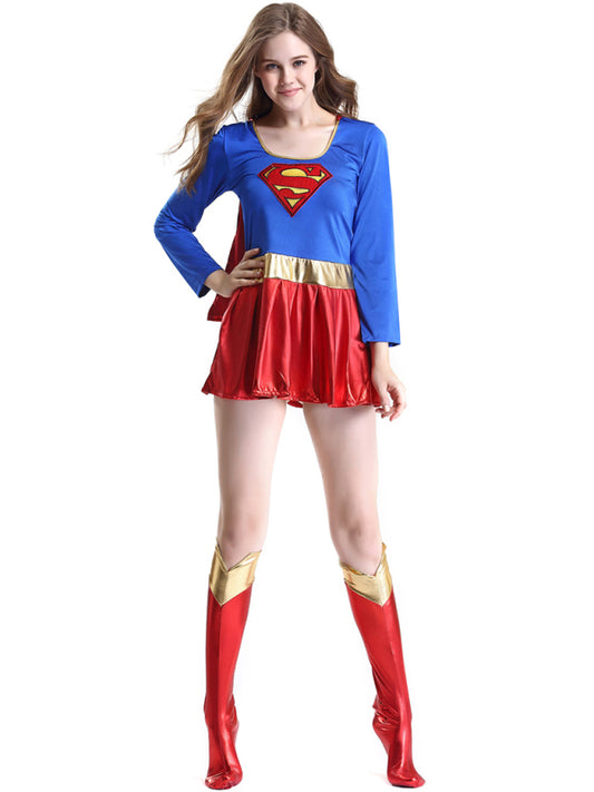 Halloween Costume Sexy Supergirl Costume Set Red