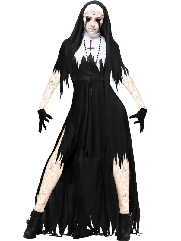 Women's Halloween Nun Costume Black