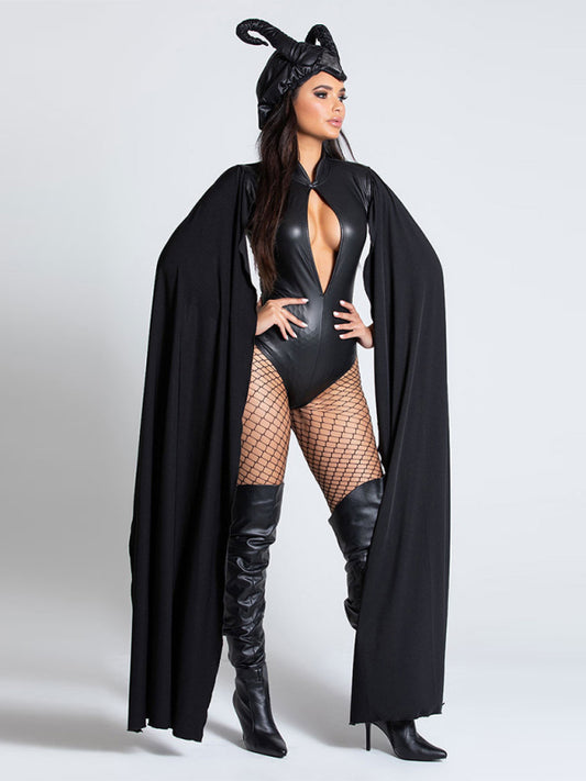 Women's Halloween Witch Cape Costume Black