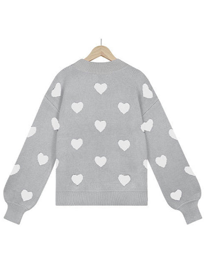 Valentine's Day Heart Pullover Women's Knitwear Large Size Loose Sweater