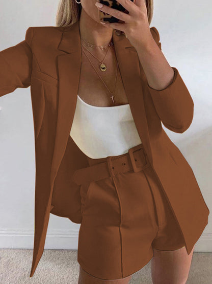 Fashion new suit sexy temperament fashion casual small suit cardigan Brown