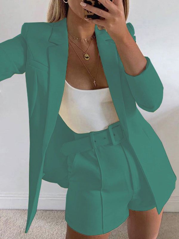 Fashion new suit sexy temperament fashion casual small suit cardigan Green black jasper