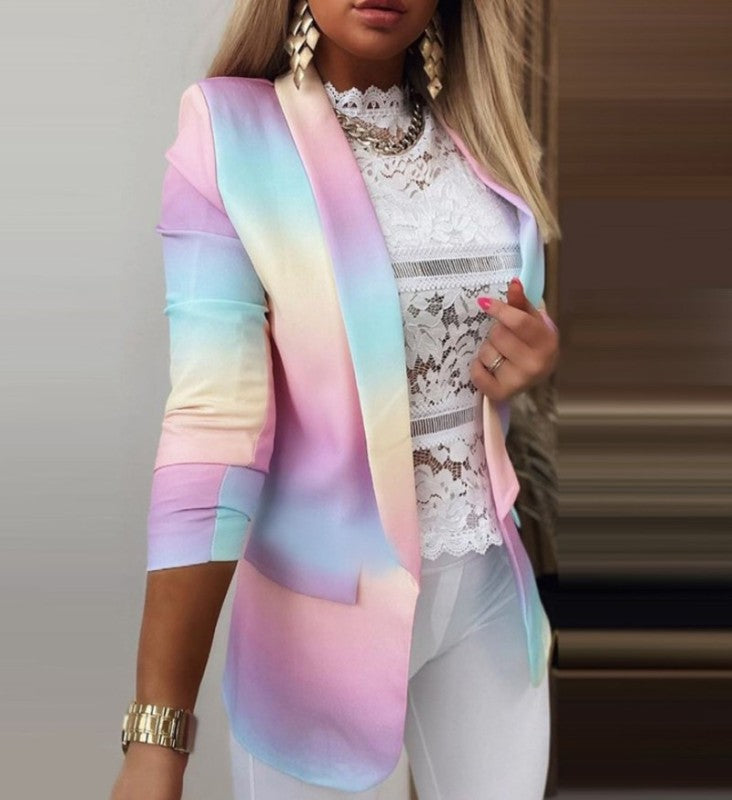 Women's Casual Tie-Dye Printed Suit Pink