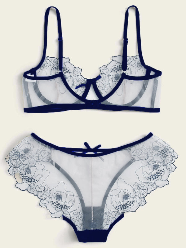 Sultry Hollow Love Three-Point Lingerie - Christmas Elegance