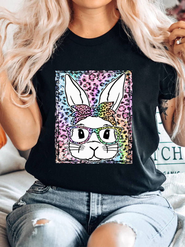 Women's Leopard Rabbit Graphic Print Tee