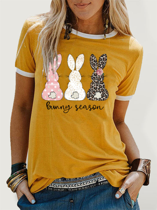 Women's Easter Bunny Graphic T-Shirt Yellow