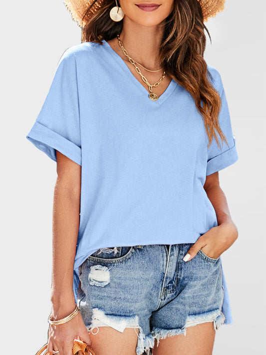 Women's V-Neck T-Shirt Blue