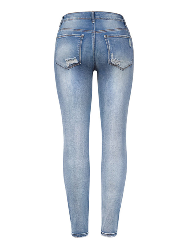 Denim Slim Ripped High Stretch Ladies Denim Trousers