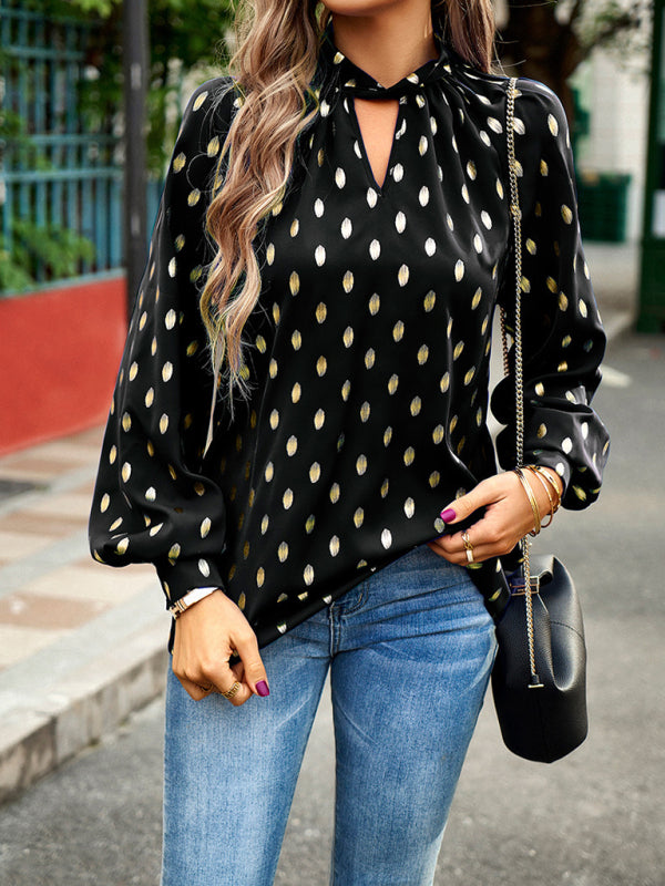 Classic Polka Dot Blouse, Elevated Workwear