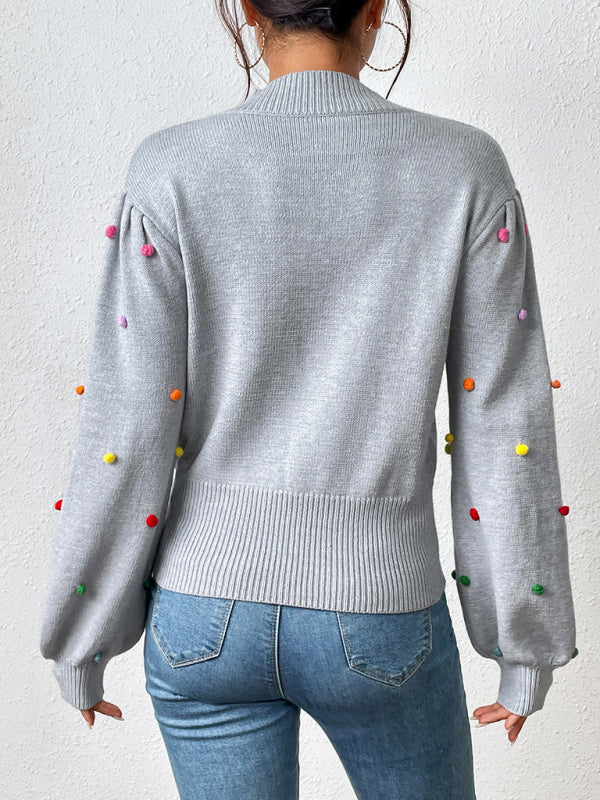 Women's Color Beaded Women's Knitwear Women's Fashion Sweater