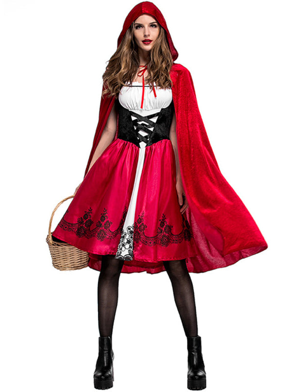 Women's Halloween Little Red Riding Hood Adult Cosplay Party Costume Red